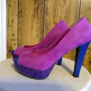Candies ladies suede platform pumps